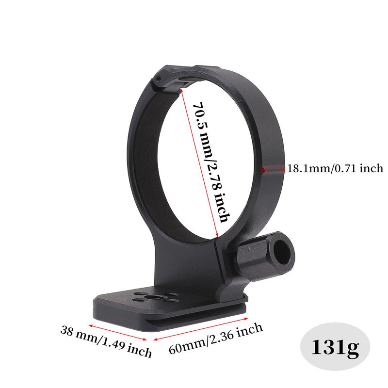 Hersmay 71mm Tripod Collar Mount Ring 1/4" for Sigma APO 70-200mm F2.8 II EX DG Macro HSM Lens - Image 4